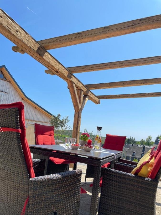 Chalet-Ferienwohnung Schlossblick, 51 Qm, Wellness/Fitness/Sauna - Bergroedelhof Feilitzsch Dış mekan fotoğraf